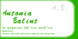 antonia balint business card